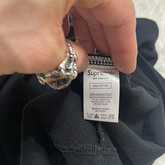 EUC Men’s Size Large Supreme Box Logo Peel-able Patch Cotton Tee In Black/Red - Picture 13 of 13